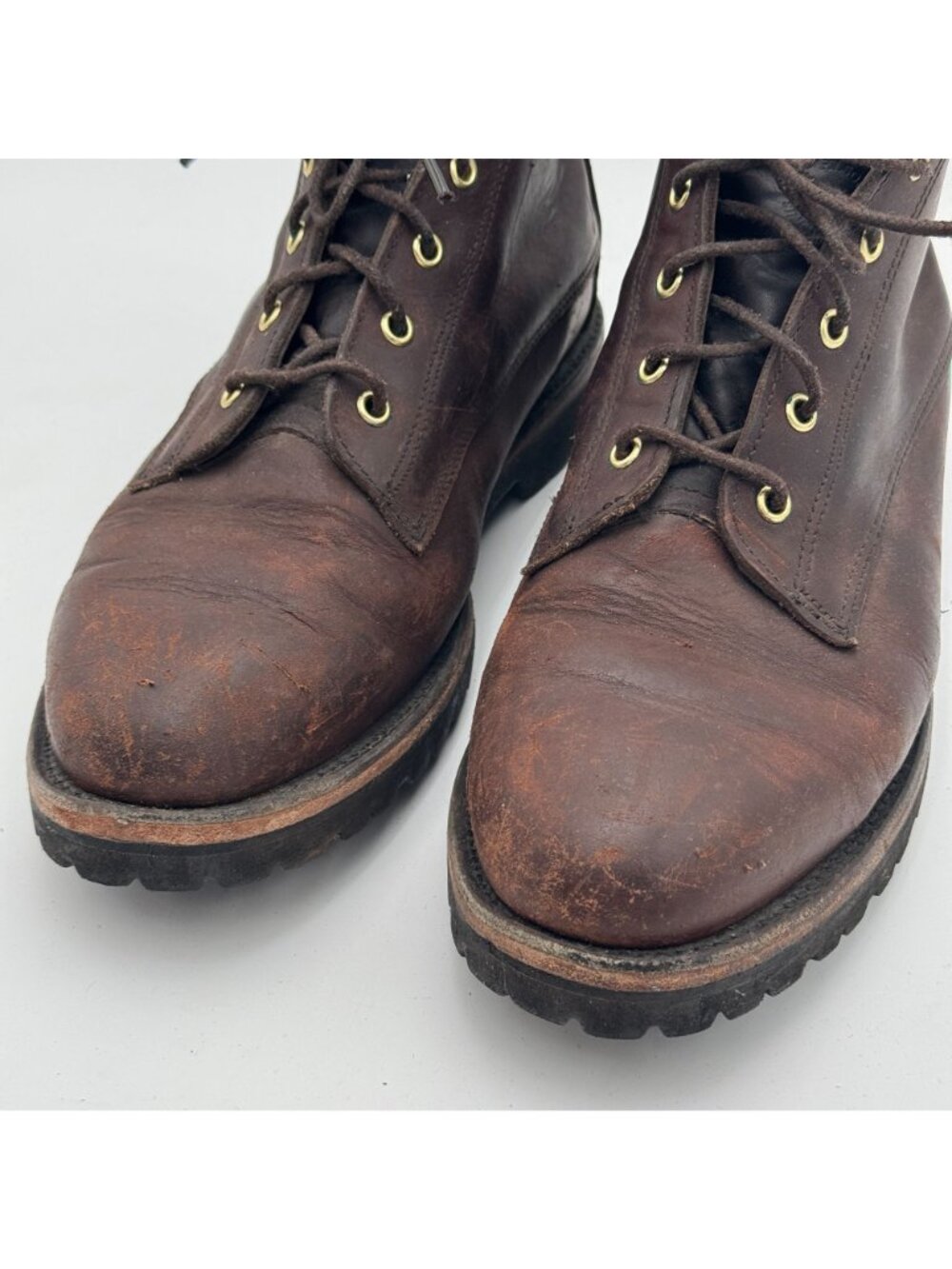 Vintage Filson Brown Leather Boots Mens 10 EE Field Chukka Smooth Toe Gumlite - Picture 9 of 12